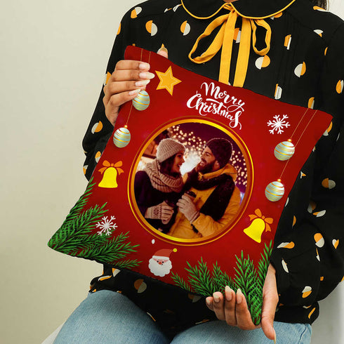 Personalized Merry Christmas Cushion for Festive Home Décor - Uncommongifts.in